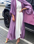 Women's Solid Color Puff Sleeve Maxi Abaya